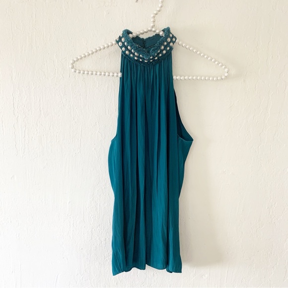 Ramy Brook Cara Embellished Mock-Neck Halter Top - Picture 4 of 12